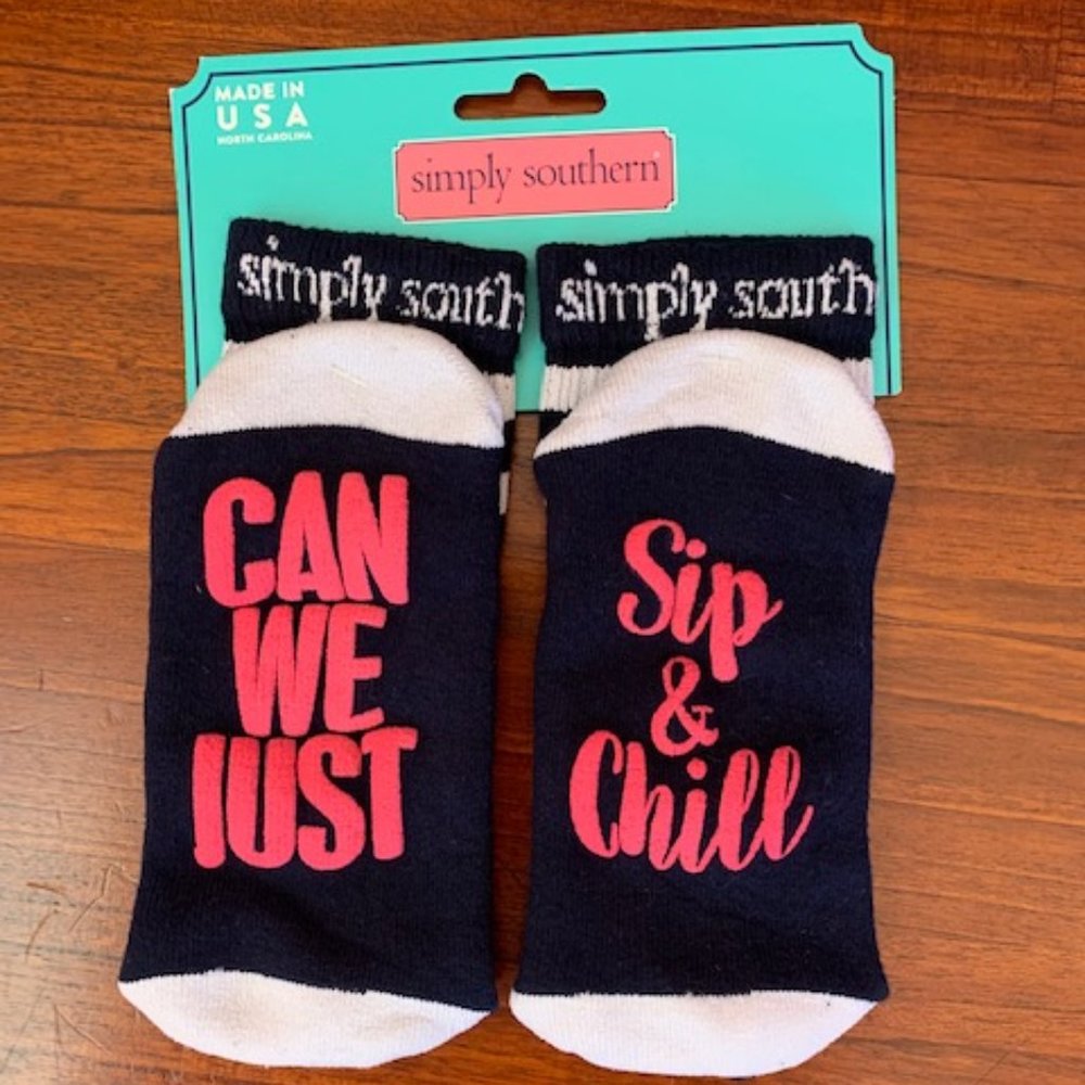 SIMPLY SOUTHERN Unisex Blue No Slip Saying Socks